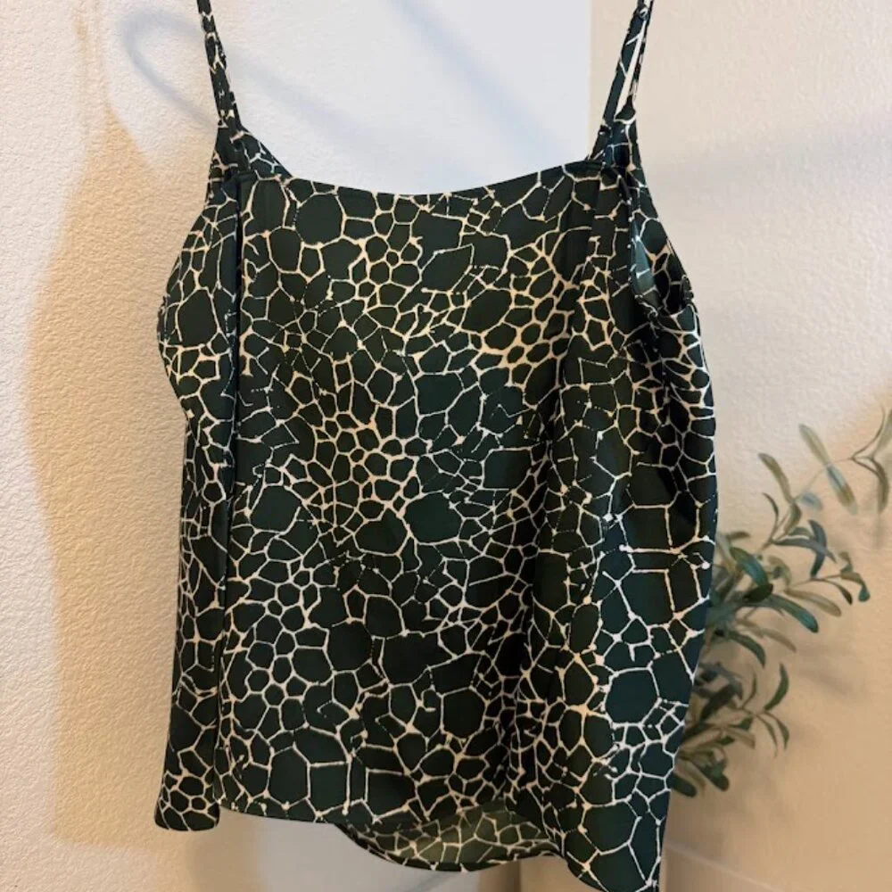Green Satin Cowl Neck Cami – Worthington, Size Large - Picture 3 of 4